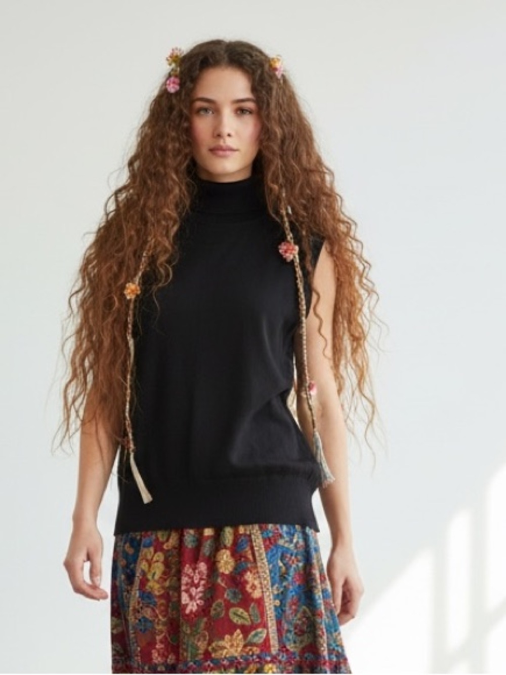 Daniel Laurent Black Sleeveless Turtleneck Knit Top - Size XL